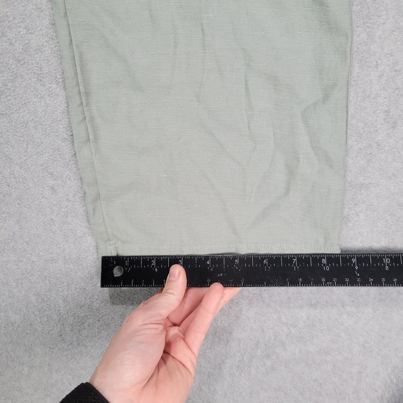 Soft Surroundings Jumpsuit Womens 12 Green Linen Kerry Coastal Resort Cruise - Picture 12 of 16